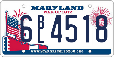 MD license plate 6BL4518
