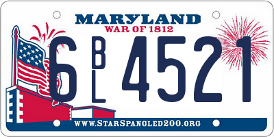 MD license plate 6BL4521