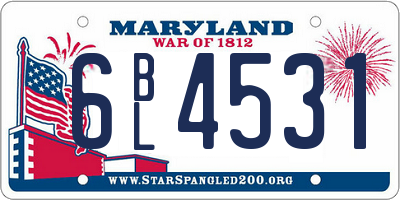 MD license plate 6BL4531