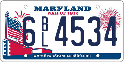 MD license plate 6BL4534