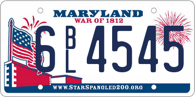 MD license plate 6BL4545