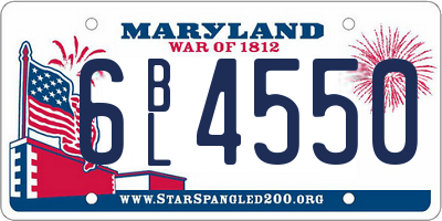 MD license plate 6BL4550
