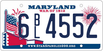 MD license plate 6BL4552