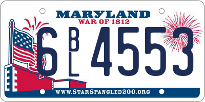 MD license plate 6BL4553
