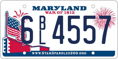 MD license plate 6BL4557