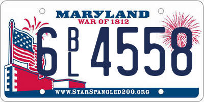 MD license plate 6BL4558