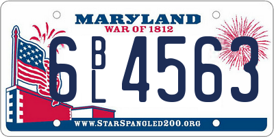 MD license plate 6BL4563