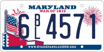 MD license plate 6BL4571