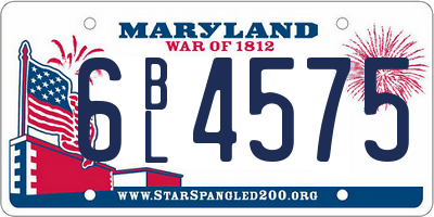 MD license plate 6BL4575