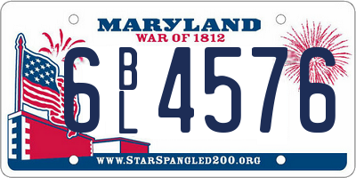 MD license plate 6BL4576