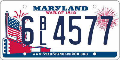 MD license plate 6BL4577