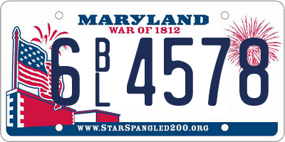 MD license plate 6BL4578