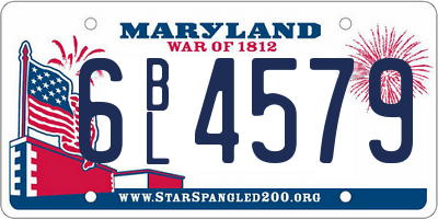 MD license plate 6BL4579