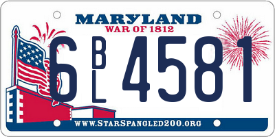 MD license plate 6BL4581