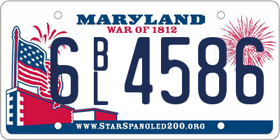MD license plate 6BL4586