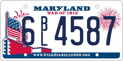 MD license plate 6BL4587