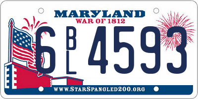 MD license plate 6BL4593