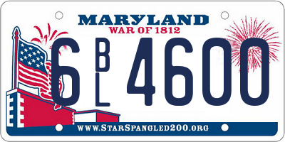 MD license plate 6BL4600