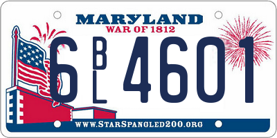 MD license plate 6BL4601