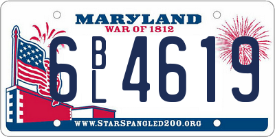 MD license plate 6BL4619