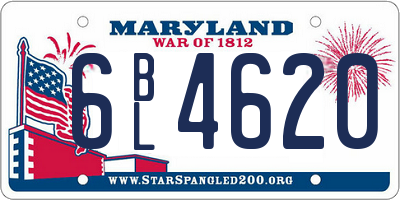 MD license plate 6BL4620