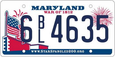 MD license plate 6BL4635