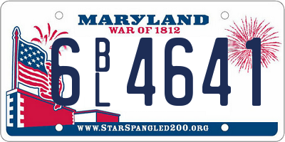 MD license plate 6BL4641