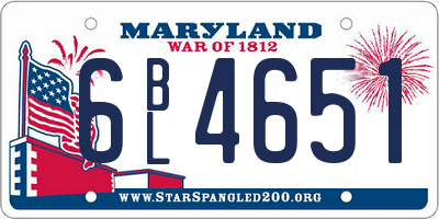 MD license plate 6BL4651