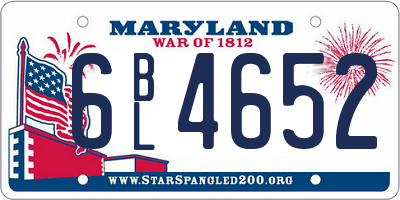 MD license plate 6BL4652