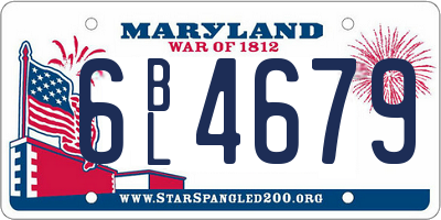 MD license plate 6BL4679