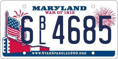 MD license plate 6BL4685