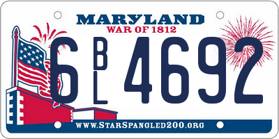 MD license plate 6BL4692