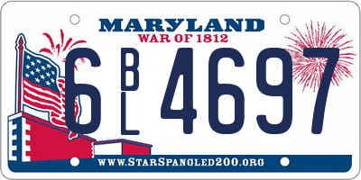 MD license plate 6BL4697
