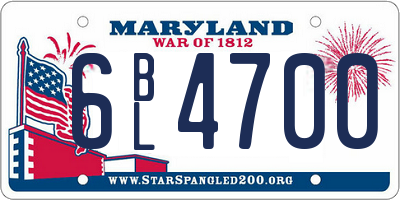 MD license plate 6BL4700