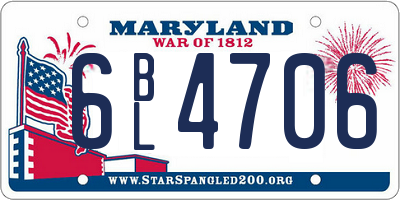 MD license plate 6BL4706