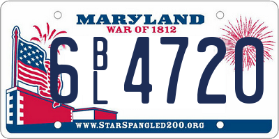 MD license plate 6BL4720