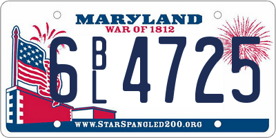MD license plate 6BL4725