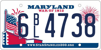 MD license plate 6BL4738