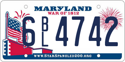 MD license plate 6BL4742