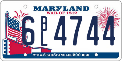 MD license plate 6BL4744