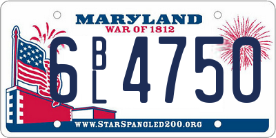 MD license plate 6BL4750