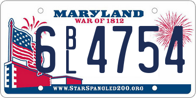MD license plate 6BL4754