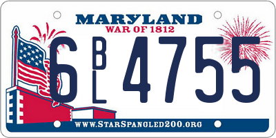 MD license plate 6BL4755