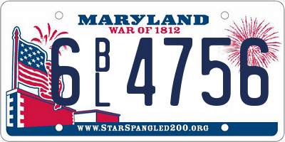 MD license plate 6BL4756