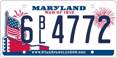 MD license plate 6BL4772