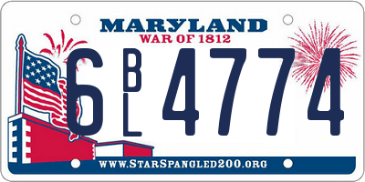 MD license plate 6BL4774