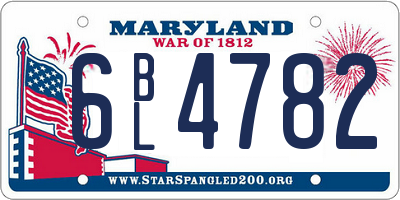 MD license plate 6BL4782