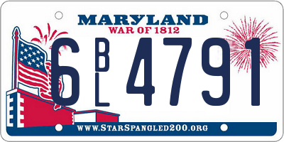 MD license plate 6BL4791