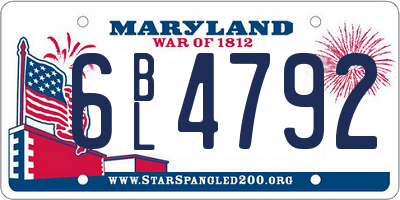 MD license plate 6BL4792