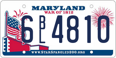MD license plate 6BL4810